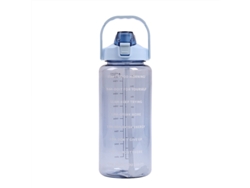 (azul) Botella De Agua Deportiva De 2l Con Tapa Y Vaso, Apta Para Microondas