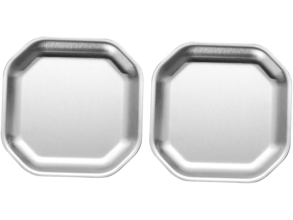 Piezas decorativas para servir aperitivos de acero inoxidable, 10,4 cm, duraderas y octogonales