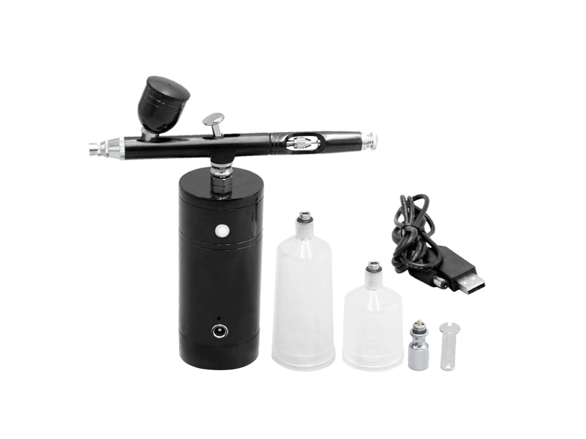 Kit De Aerógrafo Usb Portátil Recargable Con Compresor Y Pistola De 0,3 Mm Para Maquillaje, Efectos Especiales, Tatuajes Y Pintura.