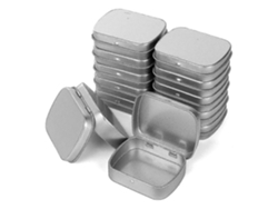 Caixas de metal com dobradiça tipo Tampa para armazenar chocolates, comprimidos, joias e pequenos objetos - Lata retangular dourada