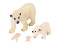 Estatua De Oso Polar De 4 Piezas, Ciclo De Crecimiento, Figura De Animal Salvaje, Pvc Decorativo