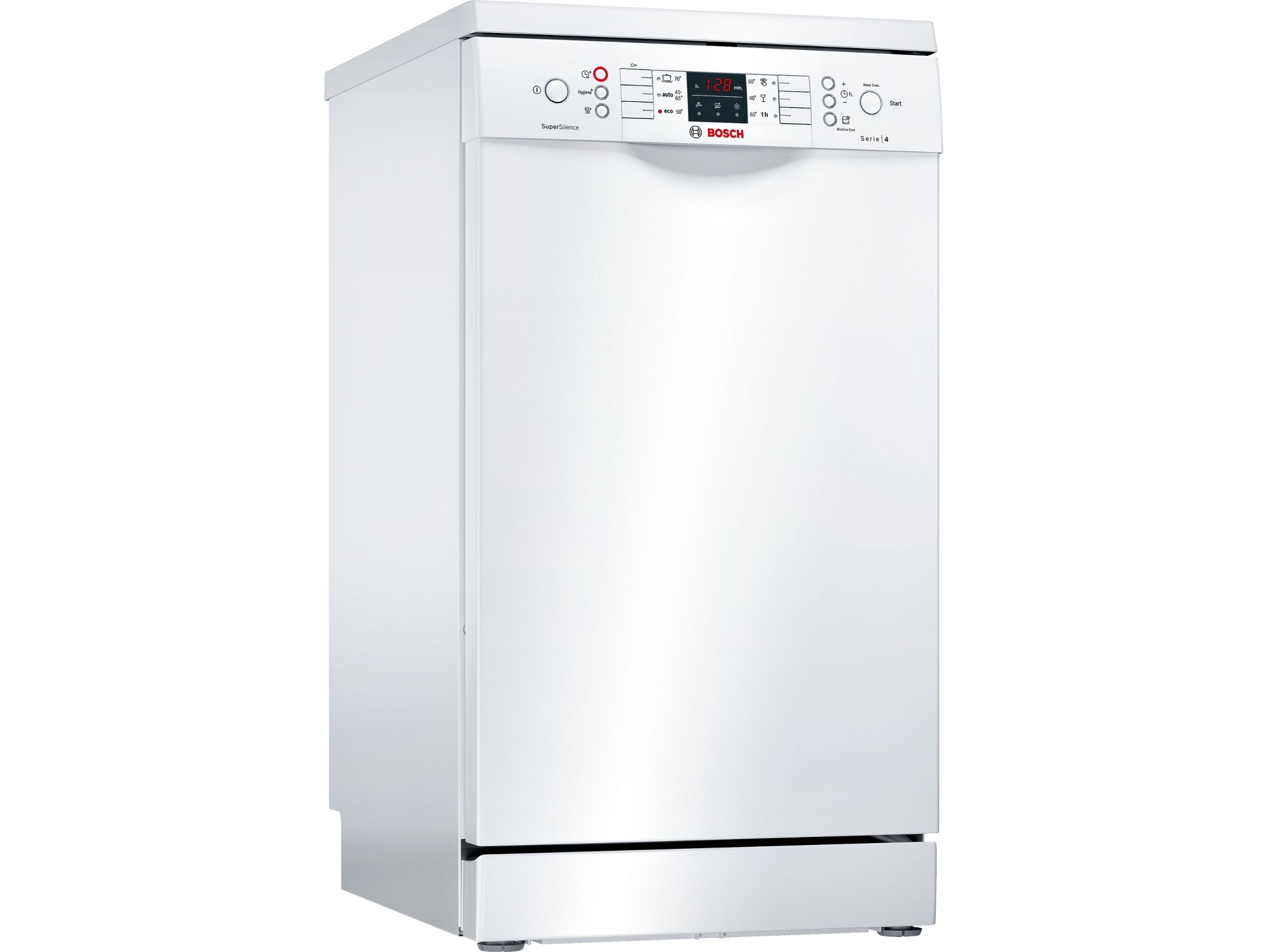 Bosch Sps46mw01e Lavavajillas blanco 45cm 10 servicios 3a bandeja 44db serie 4 capacidad cubiertos 6 programas 44 clase 3ª 45