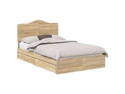 Maison Exclusive - Cama Con Almacenamiento Con Cabecera Roble Sonoma 135 X 190 Cm