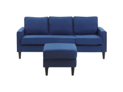 Sofá de 3 plazas BELIANI Avesta de Poliéster Azul 186x131x85