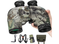 Binoculares 10x50 para adultos, safari, vida silvestre, brújula, telémetro, correa de pecho, camuflaje militar, IP68, camuflaje Yizhood