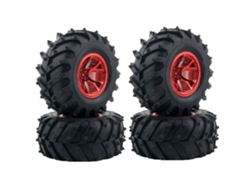 Red4pcs/per Austar Wheel Tires Plastic Wheel Rims For 1/10 Rc Crawler Hsp Hpi Car Parts