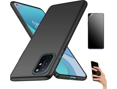 Kit Carcasa Y Protector Oneplus 8T Ultimatte Turtleshell Y Popsocket Negro
