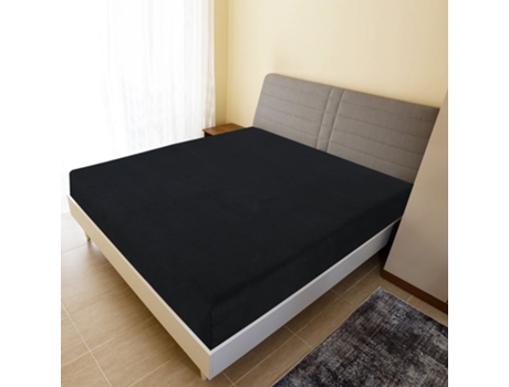 Sábana bajera jersey algodón negro 160x200 cm MAISON EXCLUSIVE
