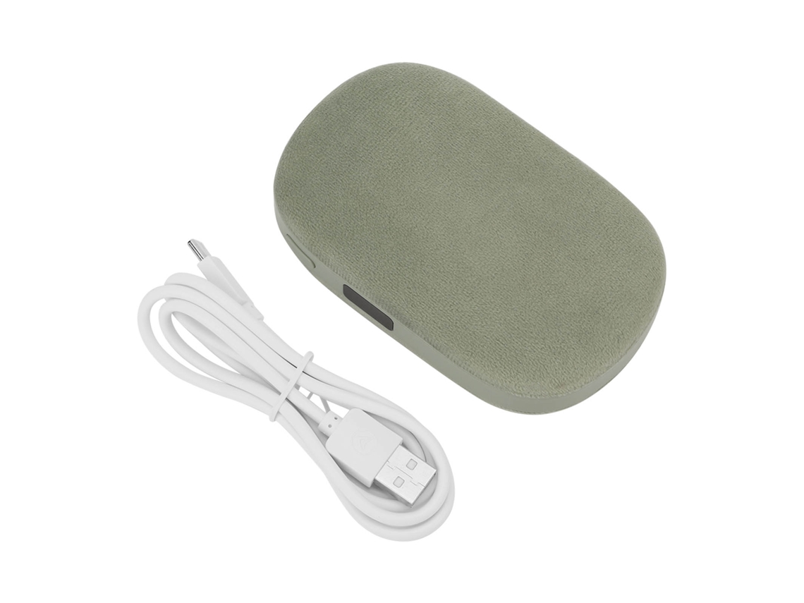 Calentador De Manos Power Bank 10000mah 2 En 1 Carga Rápida Portátil Recargable Digital Verde