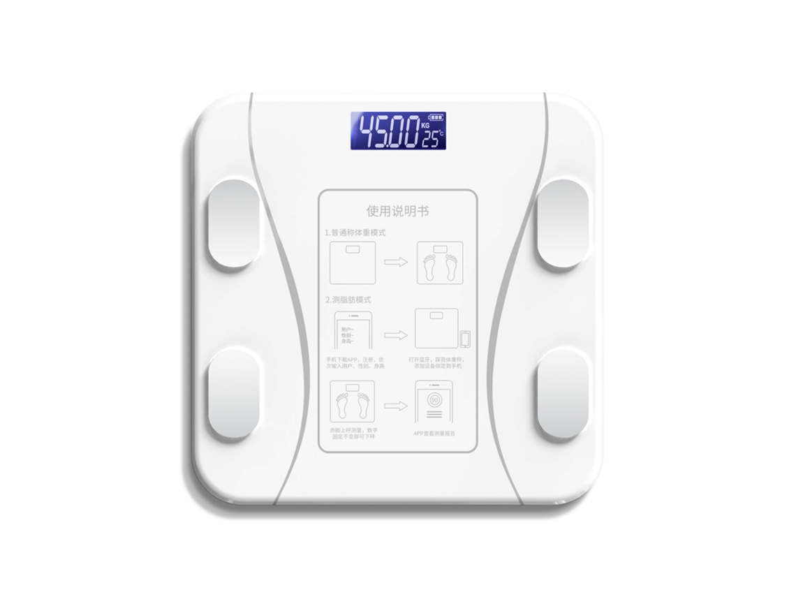 (modelo Blanco Con Batería De Teléfono Compatible) Báscula Inteligente De Grasa Corporal Para Bajar De Peso