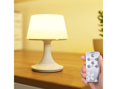 Lámpara de Noche con Batería Recargable con Control Remoto Alternando Luz Amarilla y Blanca