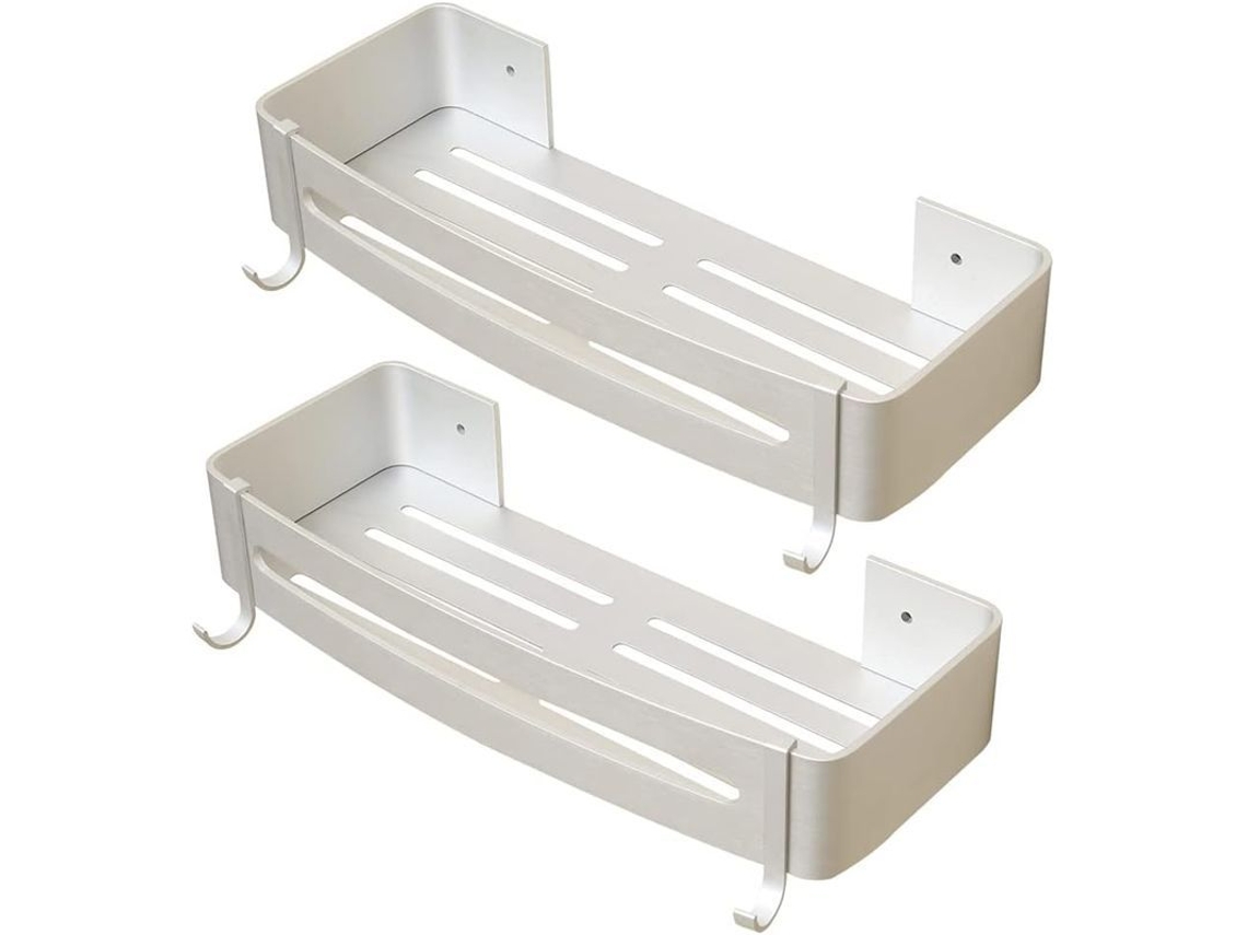 2026-repisa De Ducha Sin Taladrar De Aluminio Antirroto Con 2 Estantes Para Champú Jabón Almacenaje Baño