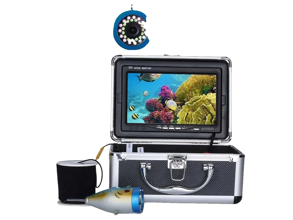 Cámara de pesca submarina, monitor de 7 pulgadas, 30 LED, IP68 resistente al agua, 30 m con DVR OEM