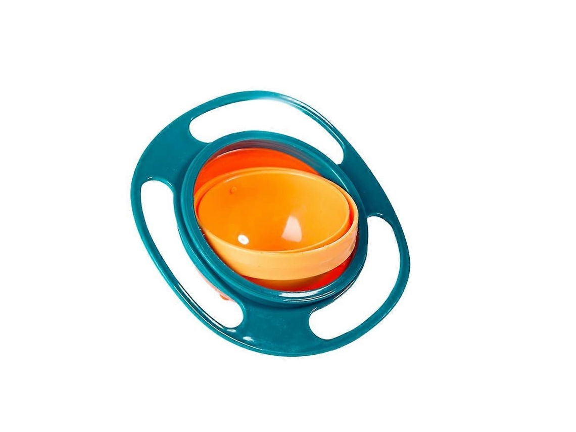 Comedero giratorio antiderrame para bebés, rotación de 360°, fácil de limpiar, verde.