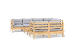 Maison Exclusive - Juego De Muebles De Jardín 8 Pzas Y Cojines Madera Maciza Pino