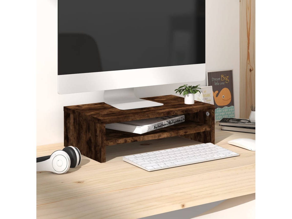 Soporte para Monitor 42x24x13cm Derivados de Madera de Roble Ahumado