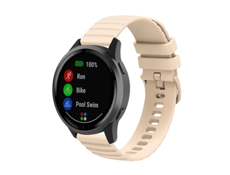 Correa de reloj inteligente para Xiaomi MI Watch Color 22 mm Patrón de puntos ondulados Correa de reloj de silicona de color sólido (Beige)