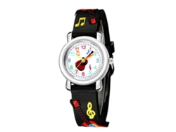 Reloj infantil con estampado de guitarra, elegante para estudiantes GOKOCO