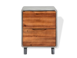Maison Exclusive - Mesita De Noche De Hormigón Y Madera Maciza Acacia 40x30x50 Cm