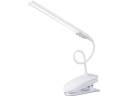 Lámpara De Escritorio Led Recargable De Doble Cabezal De 2000 Mah Con Clip Y Luz De Lectura Táctil.