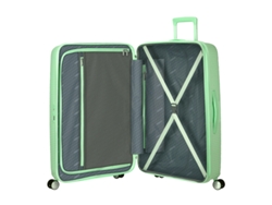 Maleta de viaje grande de 77 cm, 4 ruedas, caja de resonancia, color verde pastel, American Tourister