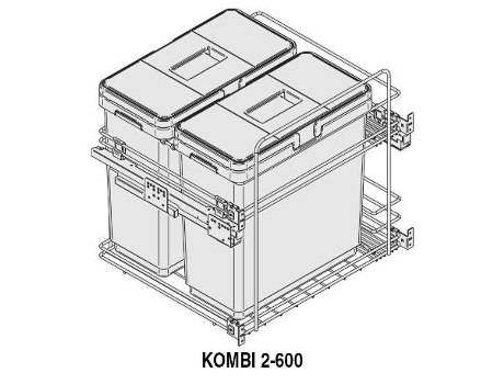 Modulo cubo basura kombi m600 2x33lts.
