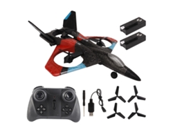Avión Teledirigido Con Luz Led, 2.4 Ghz, Súper Planeador, Ideal Como Regalo De Cumpleaños Para Niños Y Niñas, Color Rojo Y Doble Batería.