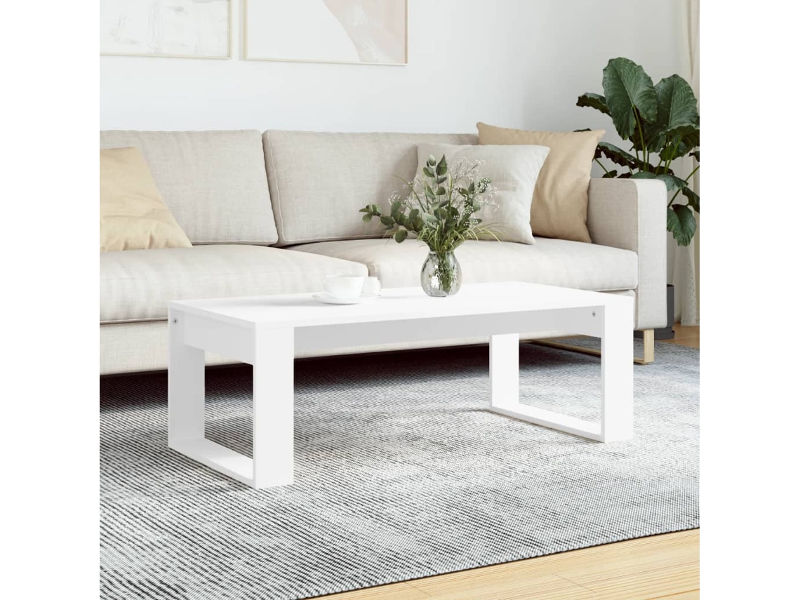 Mesa de Centro 102x50x35 Cm Derivados de Madera Blanco
