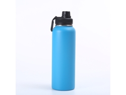 (azul) Botella térmica de acero inoxidable de 1000 ml, con doble pared aislada, impermeable y resistente a gases.