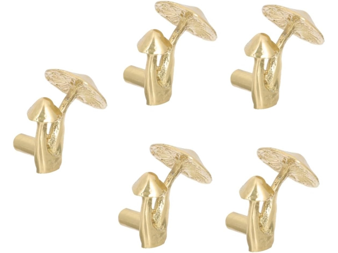 Tiradores De Cajón De Latón Dorado Estilo Hongo, 5 Piezas, Para Muebles
