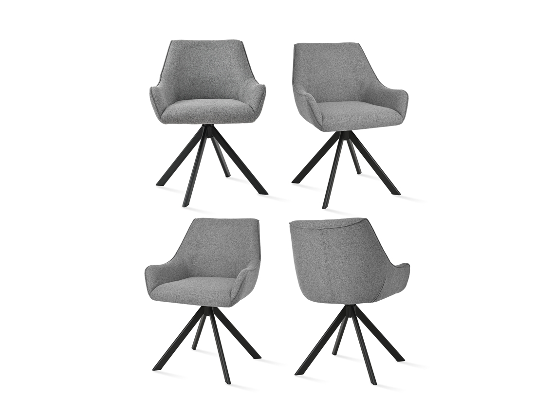 Sillas De Comedor Goeurvant 1178(pack De 4, Gris Paloma, Tela)