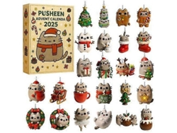 Calendario De Adviento De Navidad 2025 De Acrílico Decorativo, Estilo Completo, Pusheenbox