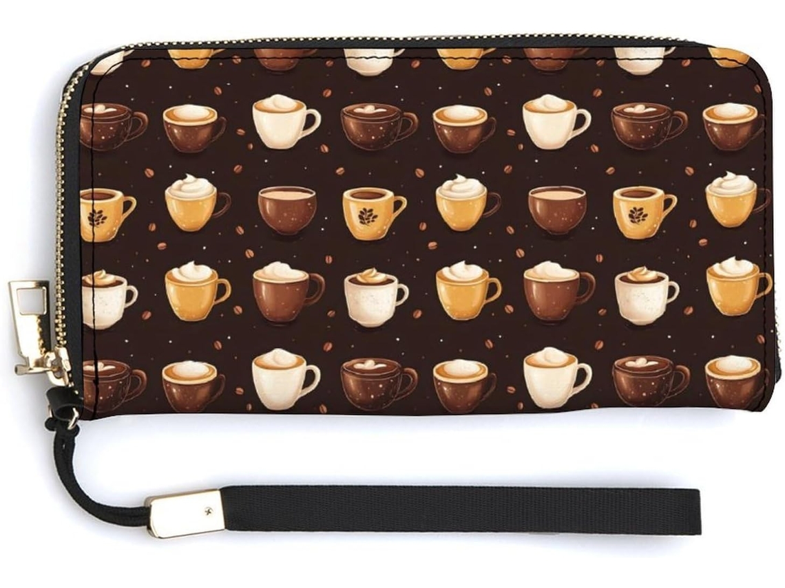 Cartera Cuero Con Cremallera Para Mujer Diseño Estampado