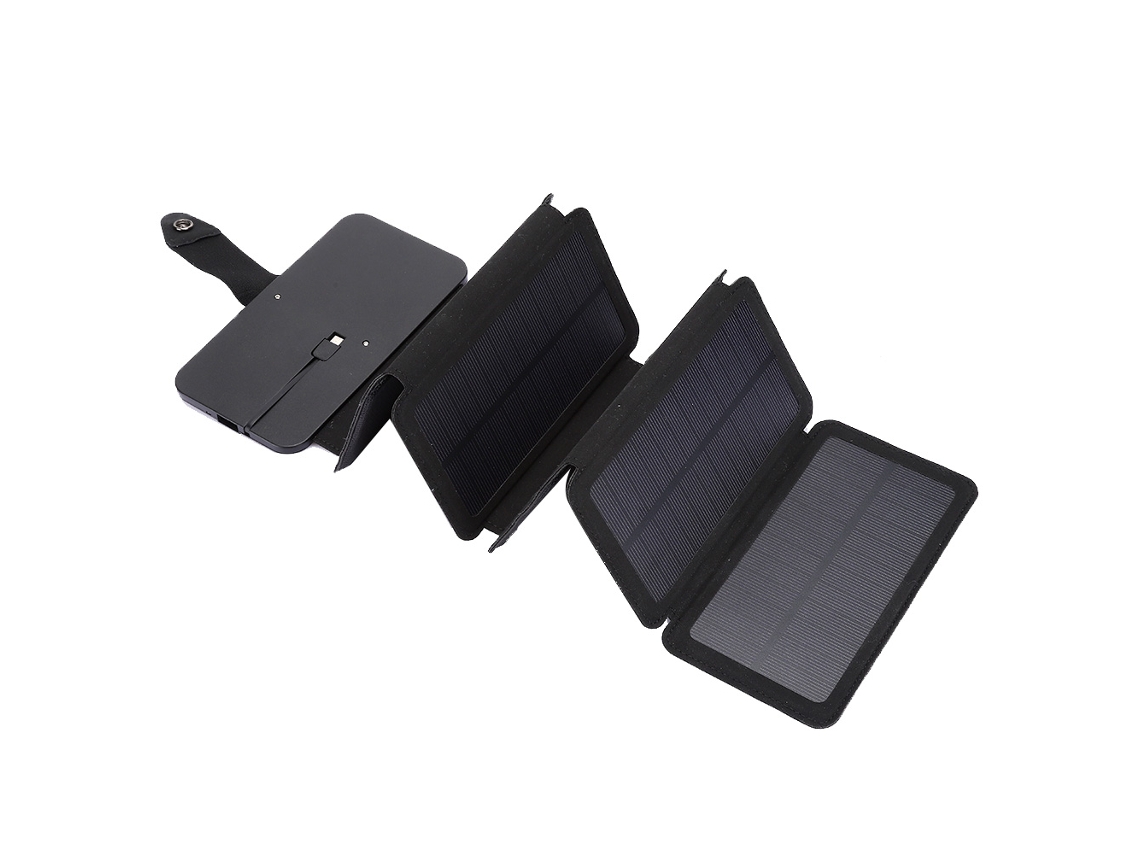 Panel Solar Usb Plegable Para Cargar Teléfonos Móviles Y Baterías Externas - Negro