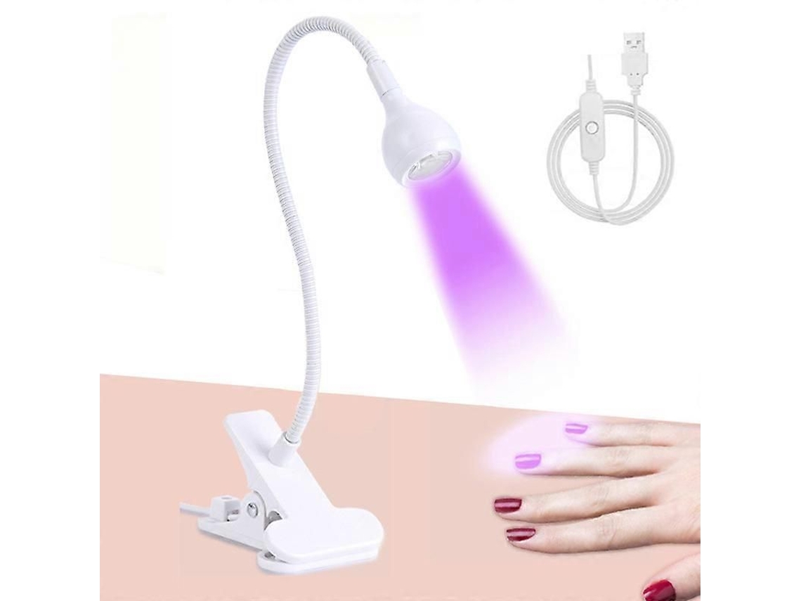 Lámparas UV para el curado de esmalte de uñas, lámpara de gel con cuello de cisne de 3 W y 5 V con clip, profesional D Ryer para GOKOCO