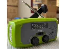 Radio Solar De Manivela De Emergencia Con Linterna Led 2000 Mah Radio Meteorológica Portátil Am/Fm Para Uso En Exteriores/Verde DIGITALLAB
