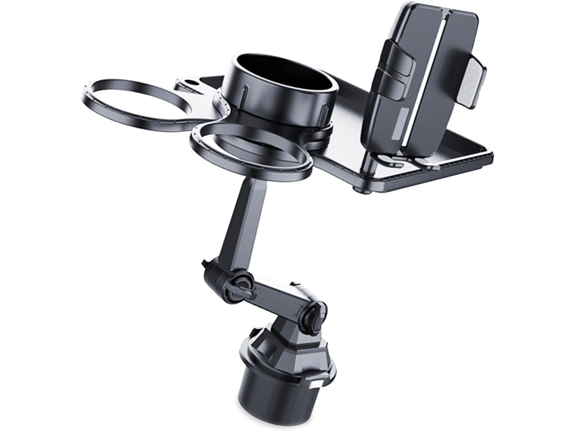 Portavasos Ajustable 2 En 1 - Base Extensible - Cuello Giratorio De 360° - Para Smartphones Y Botellas