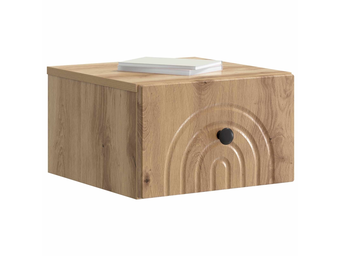 Maison Exclusive - Mesita De Noche De Pared Con Cajón 2 Pcs Roble Artesanal