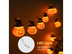 Tira De Luces Led De Calabaza Terrorífica De Halloween, 3 Metros, 20 Led, 8 Modos, Resistente Al Agua, Decorativa.