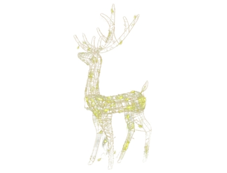 vidaXL Adorno de renos de Navidad acrílico 2 uds blanco cálido 120 cm