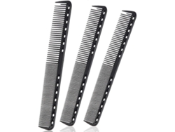 Peine de corte fino de 3 piezas, peine de resina resistente al calor (negro)