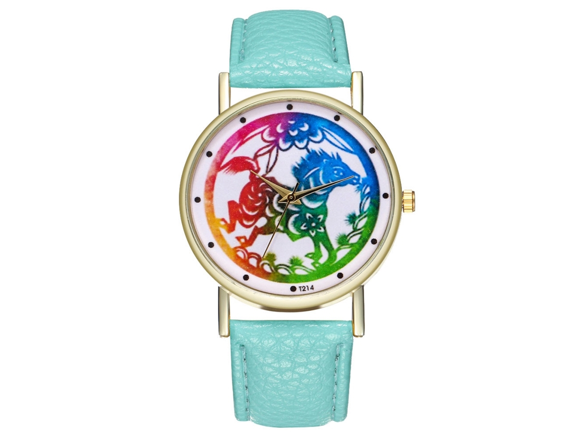 Reloj De Pulsera Analógico De Dial Redondo De Cuarzo Fashion (menta)