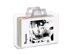 Porta-revistas Relaxdays, 2 Pegas, Design Transparente, Para Jornais E Revistas, Acrílico, Axlxp 29x33x10 Cm, Prateado