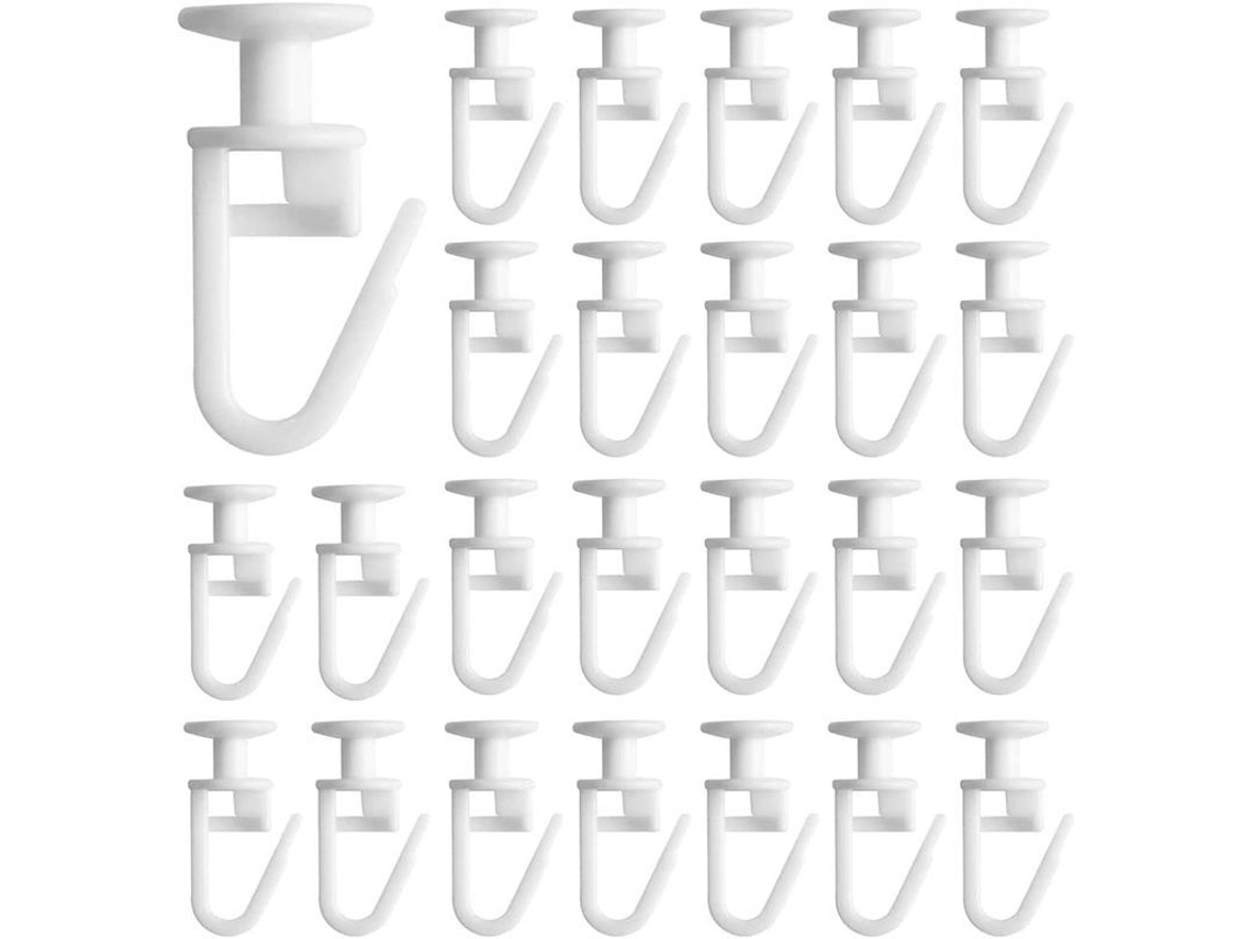 25 Rieles Para Cortinas Con Ganchos Plegables Para Rieles De 11 Mm