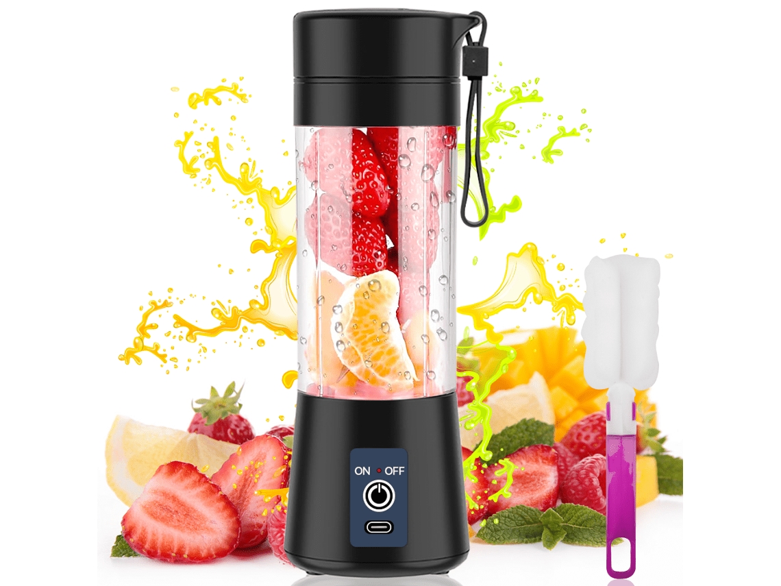 Vaso licuador portátil para batidos y smoothies 380 ml negro GERTIZ