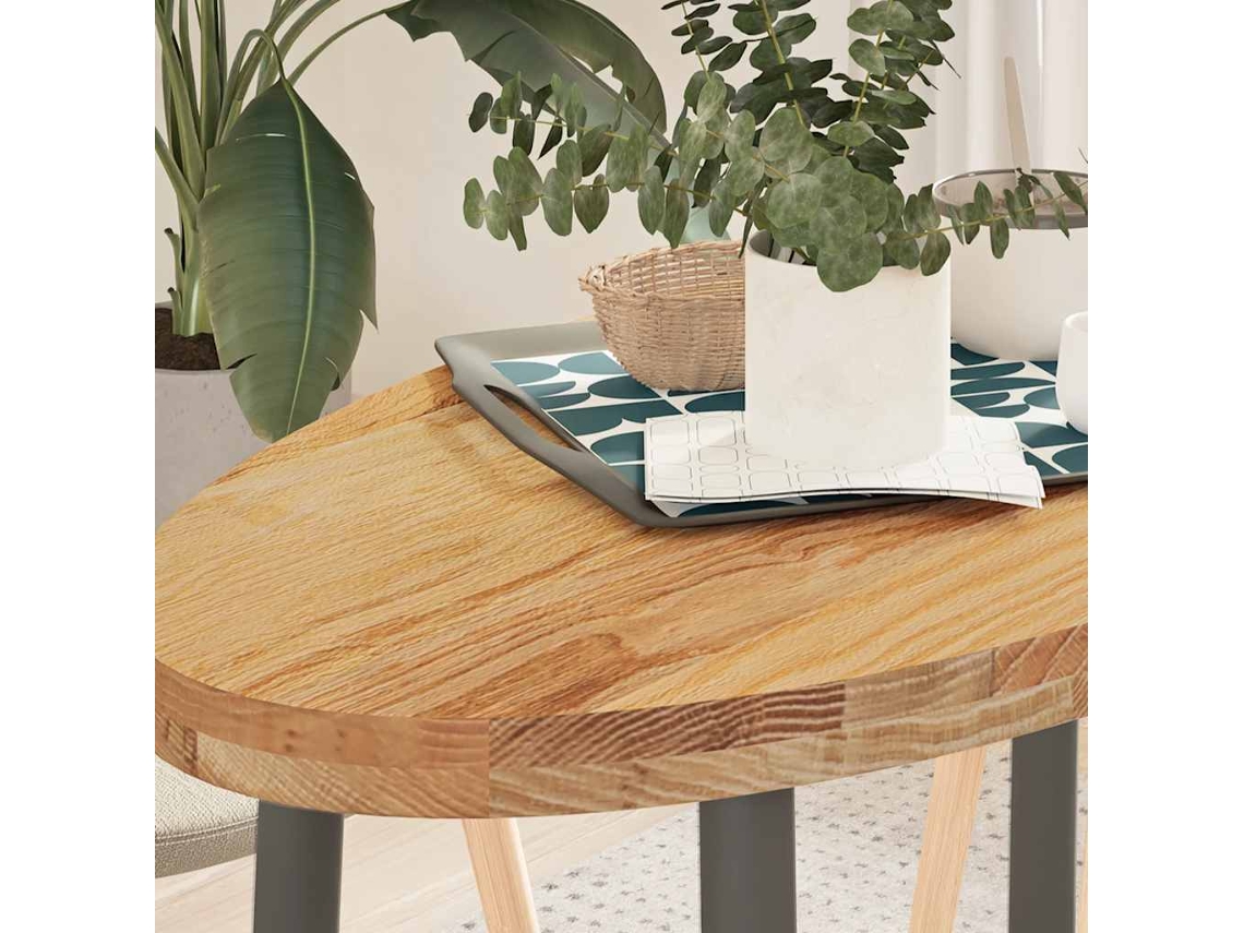 Tablero De Mesa | Tablero De Escritorio | Superficie De Mesa Ovalado Madera Maciza De Roble 100x50x4 Cm