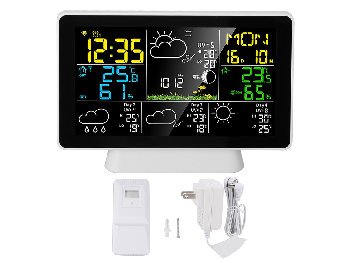 Reloj Inteligente De 7,5 Pulgadas Con Pronóstico Del Tiempo Y Alarma Inalámbrica - Ee. Uu.