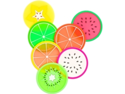 VVJIJILLY Conjunto 7 Bases De Copos Em Silicone Em Forma De Fruta, Antiderrapantes, Coloridas