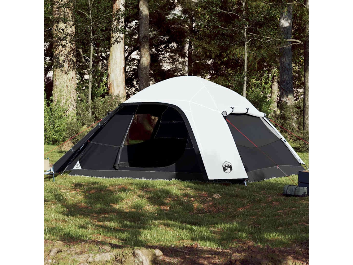 Tienda de campaña tipo domo familiar para 6 personas, opaca, impermeable, blanca.