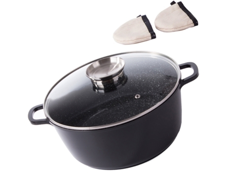 Guiso con tapa de cristal - aluminio - 7,8 l